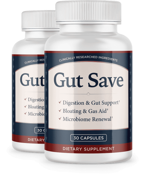 Official Gut Save 2 bottle pack for 60-day digestive health support